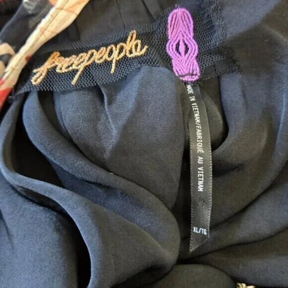 FREE PEOPLE Primmy Printed  Maxi Dress XL Black Combo NEW - Picture 9 of 10